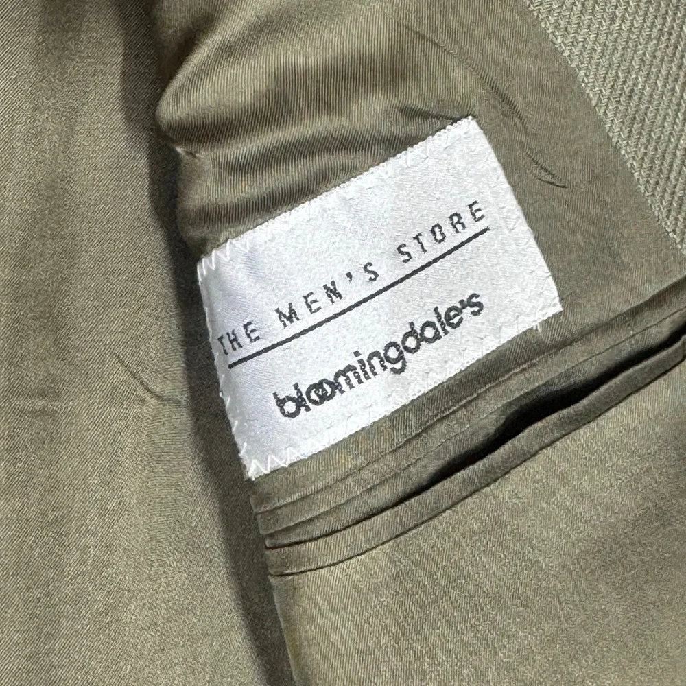 Giorgio Armani Vintage Le Collezioni Men 38R Pure Linen Olive Green Blazer Italy